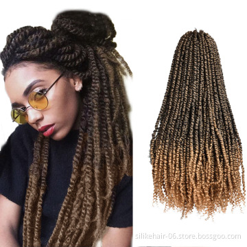 High Quality 22 inches Brown Pre-looped Braiding Hair For Women Wholesale Synthetic Passion Twist Crochet Braid Hair Extensions